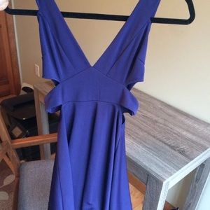 Cutout elegant blue dress
